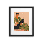portrait of a woman with cats in ethno-modern style Framed Art Print Gallery Image 6