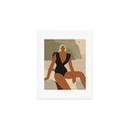  portrait of an elegant woman on the beach in a swimsuit Art Print Gallery Image 1