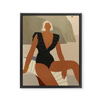  portrait of an elegant woman on the beach in a swimsuit Framed Canvas Print Gallery Image 6