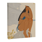 portrait of an elegant woman on the beach in a swimsuit Canvas Print Gallery Image 6