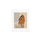 portrait of an elegant woman on the beach in a swimsuit Art Print Gallery Image 1