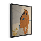 portrait of an elegant woman on the beach in a swimsuit Framed Canvas Print Gallery Image 2