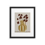 red flowers in a striped vase Framed Art Print Gallery Image 4
