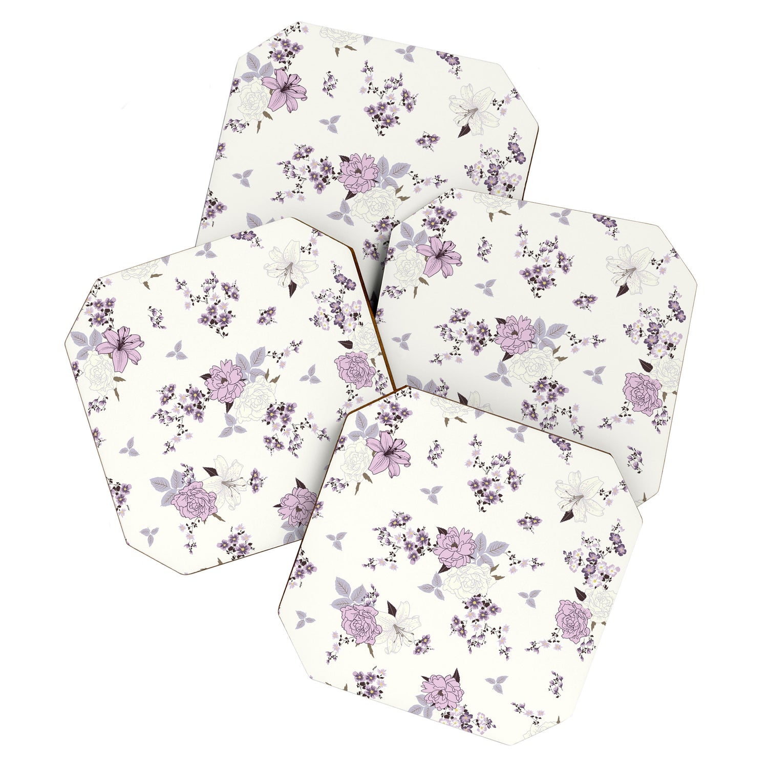 romantic pattern in the rococo style Coaster Gallery Image 1