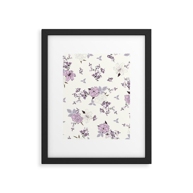 romantic pattern in the rococo style Framed Art Print Gallery Image 6