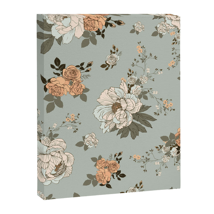 romantic pattern with lush peonies Canvas Print Gallery Image 1