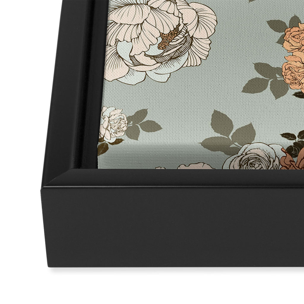 romantic pattern with lush peonies Framed Canvas Print Gallery Image 3