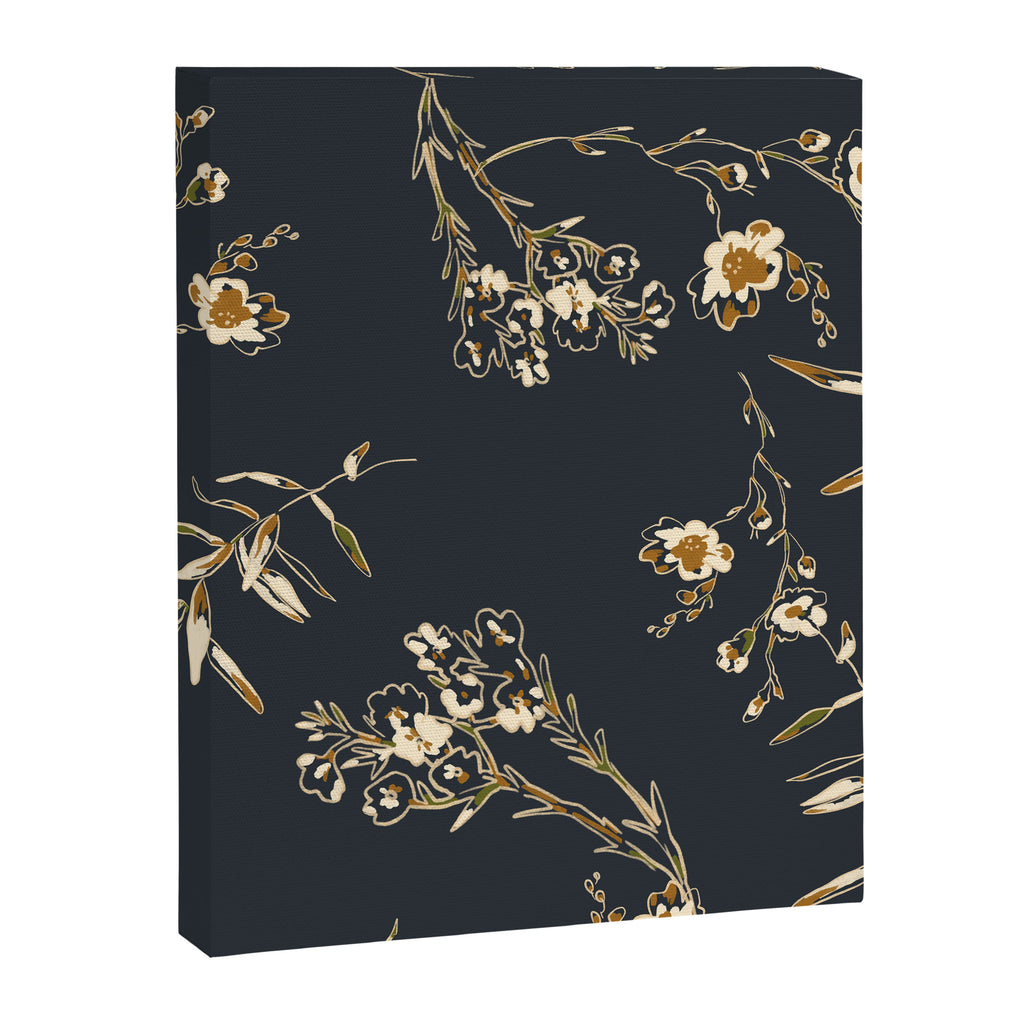  seamless floral pattern with flowers on a dark background Canvas Print Gallery Image 8