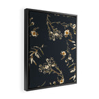  seamless floral pattern with flowers on a dark background Framed Canvas Print Gallery Image 2