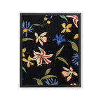  seamless floral pattern with flowers on a dark background Framed Canvas Print Gallery Image 8
