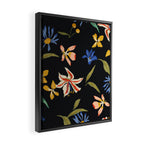  seamless floral pattern with flowers on a dark background Framed Canvas Print Gallery Image 2