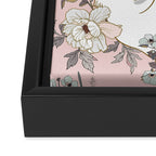 seamless floral pattern with white swan Framed Canvas Print Gallery Image 3