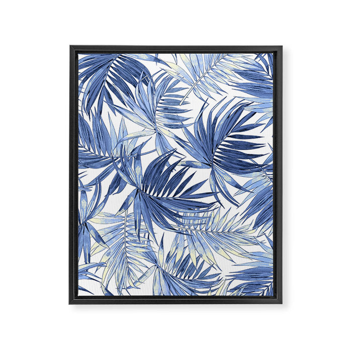 seamless pattern of abstract palm leaves Framed Canvas Print Gallery Image 1