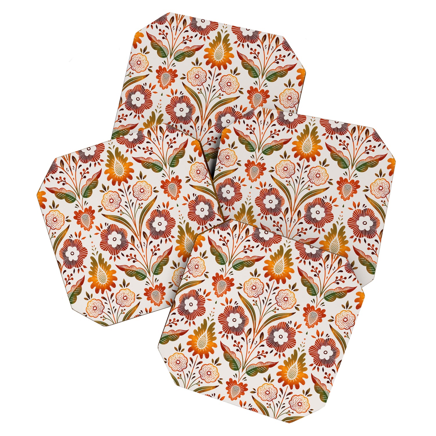  seamless pattern vase with decorative Damascus Coaster Gallery Image 1
