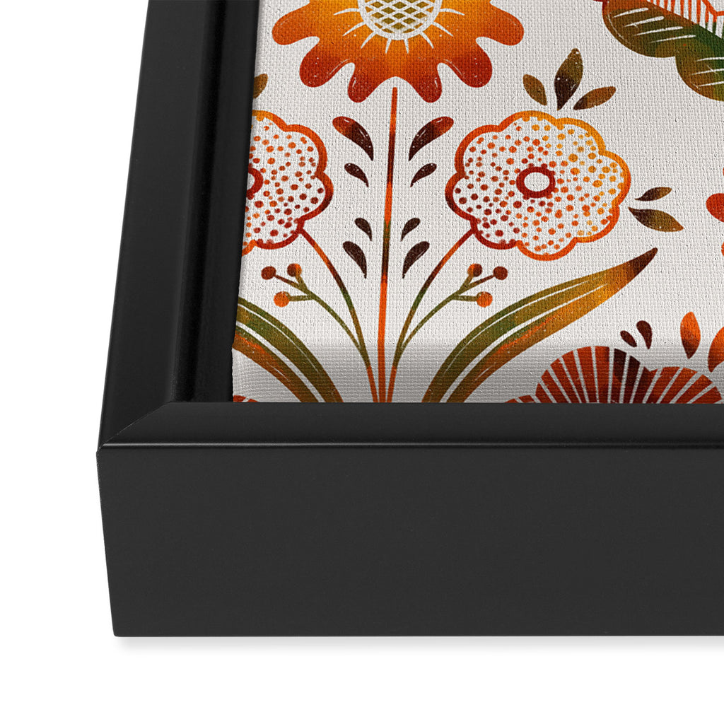  seamless pattern vase with decorative Damascus Framed Canvas Print Gallery Image 3