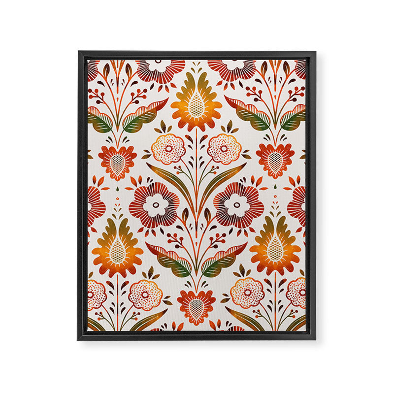  seamless pattern vase with decorative Damascus Framed Canvas Print Gallery Image 8