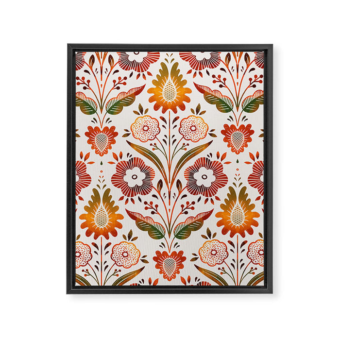  seamless pattern vase with decorative Damascus Framed Canvas Print Gallery Image 1