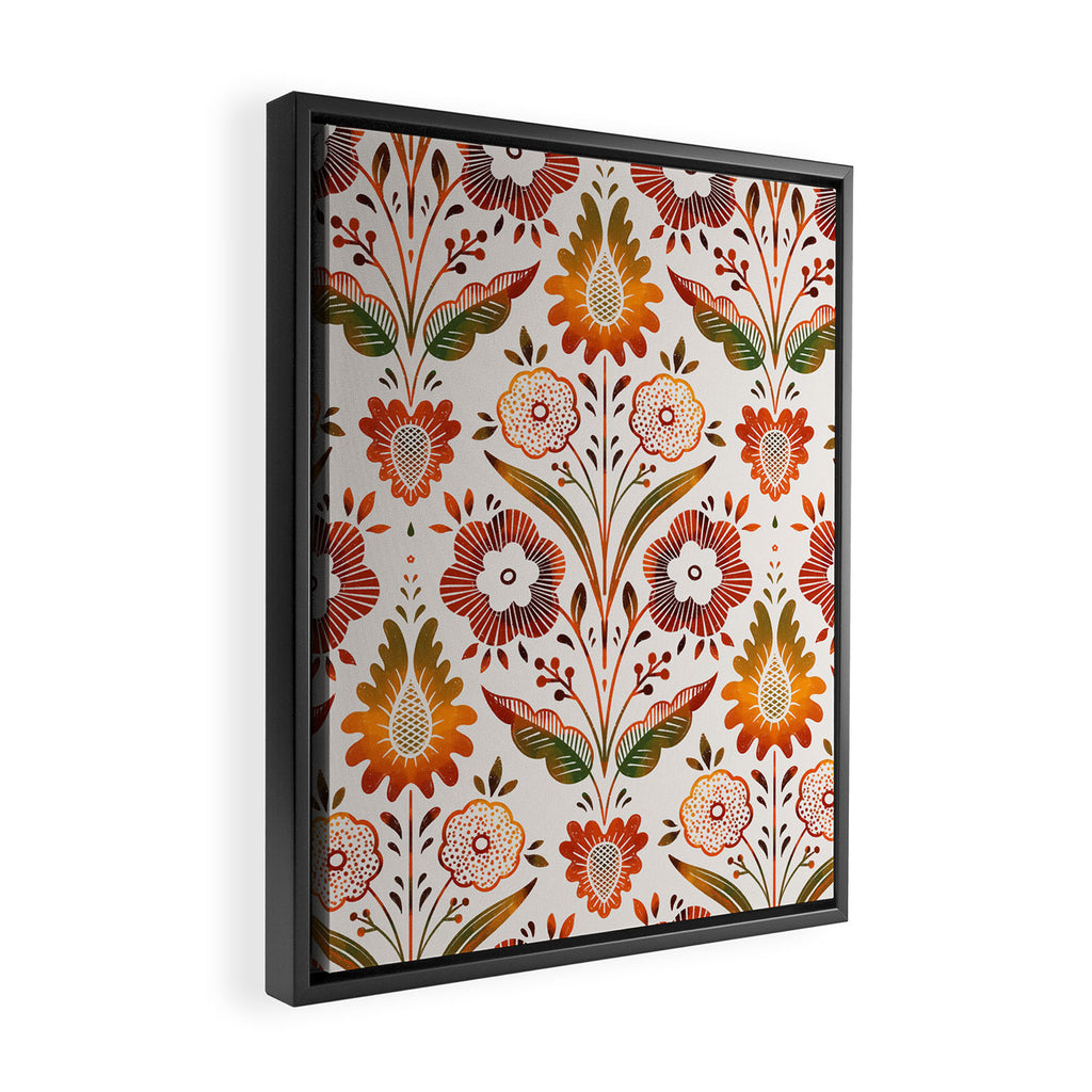  seamless pattern vase with decorative Damascus Framed Canvas Print Gallery Image 2
