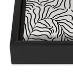 seamless pattern with graphic black leaves Framed Canvas Print Gallery Image 3