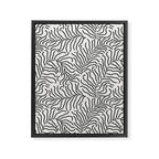 seamless pattern with graphic black leaves Framed Canvas Print Gallery Image 8