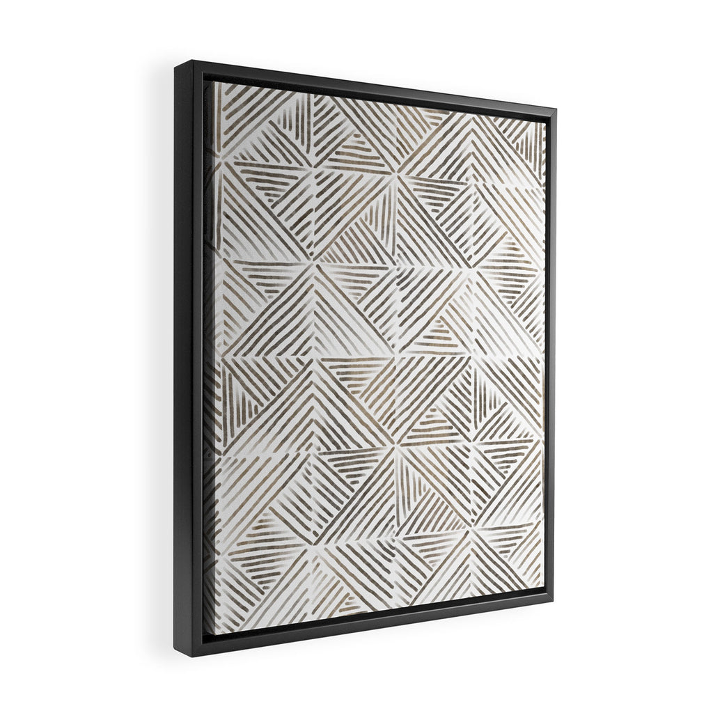 seamless pattern with graphic geometric stripes Framed Canvas Print Gallery Image 2
