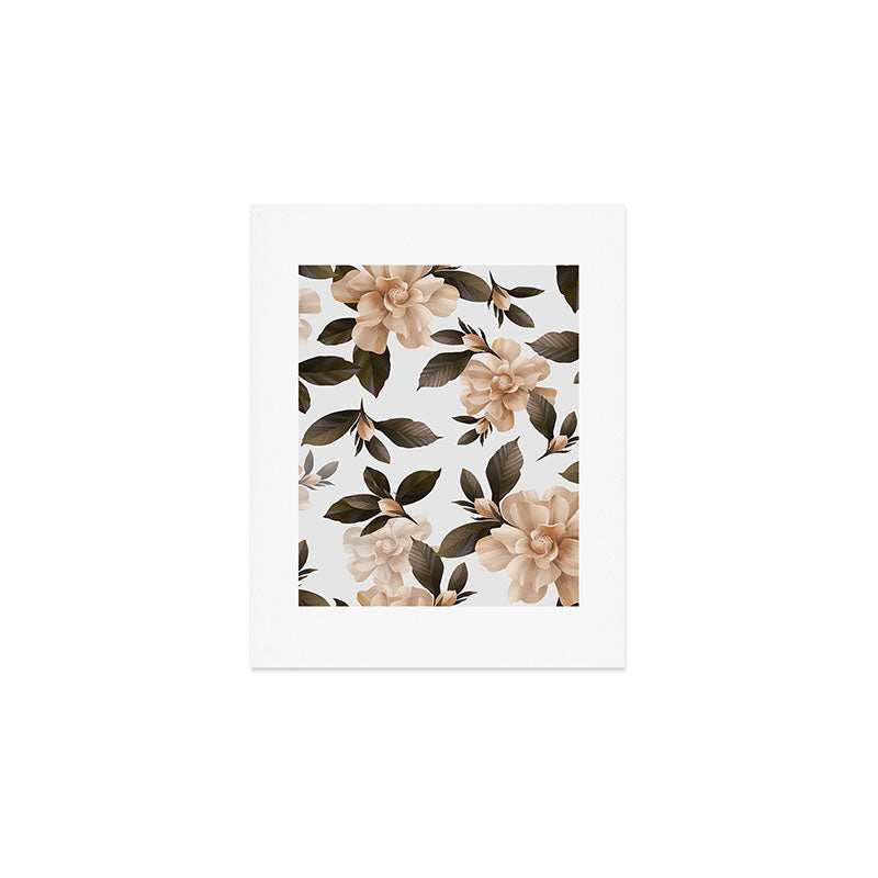 seamless pattern with graphic lush flowers Art Print Gallery Image 1
