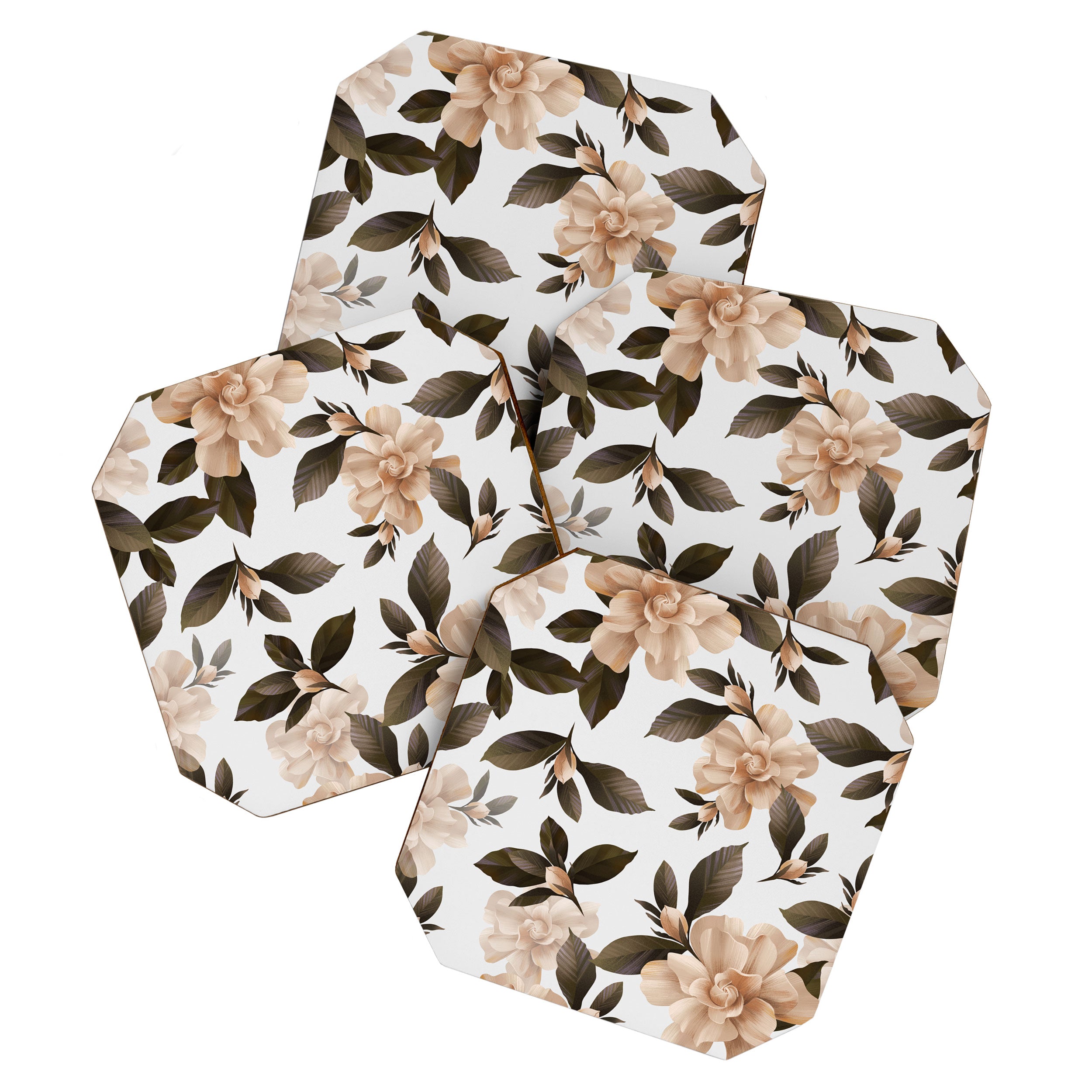 seamless pattern with graphic lush flowers Coaster Gallery Image 1