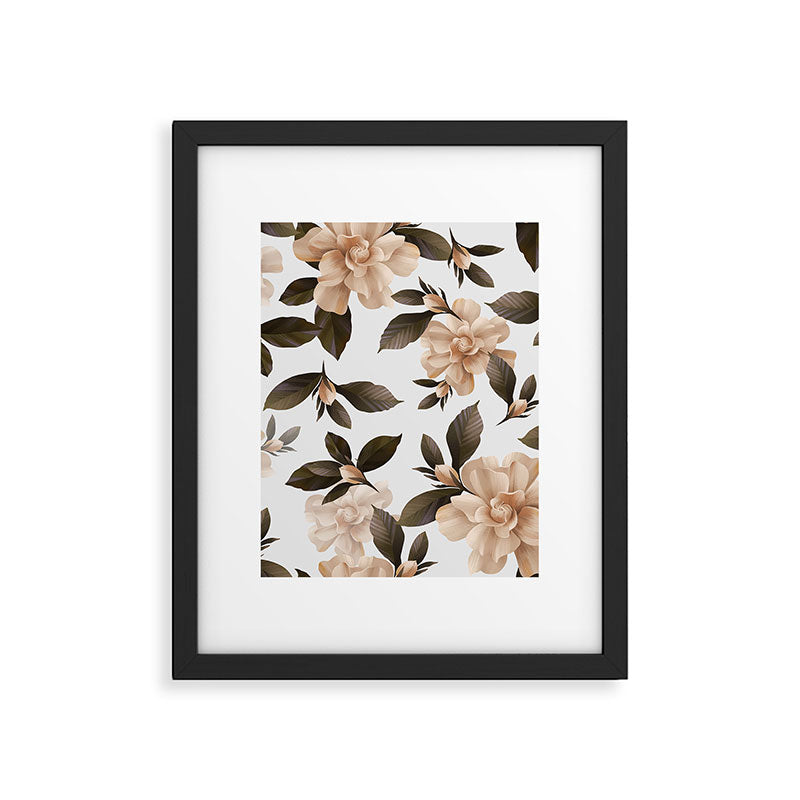 seamless pattern with graphic lush flowers Framed Art Print Gallery Image 6