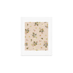 seamless pattern with rose hips on a pink background Art Print Gallery Image 1