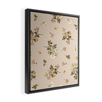 seamless pattern with rose hips on a pink background Framed Canvas Print Gallery Image 2