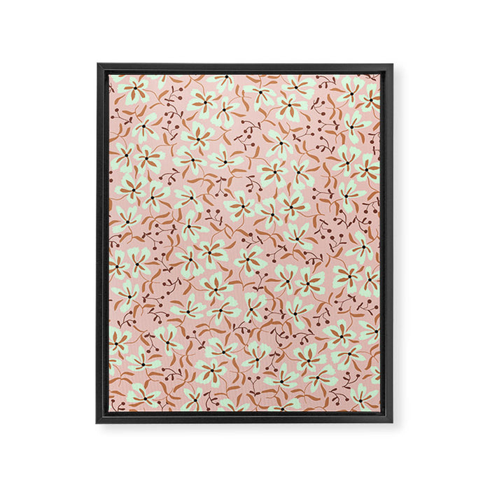 seamless pattern with small flowers Framed Canvas Print Gallery Image 1