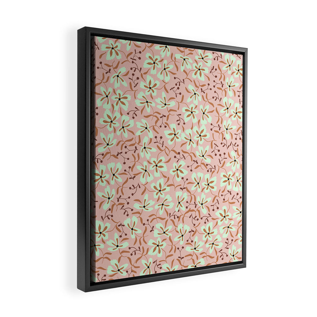 seamless pattern with small flowers Framed Canvas Print Gallery Image 2