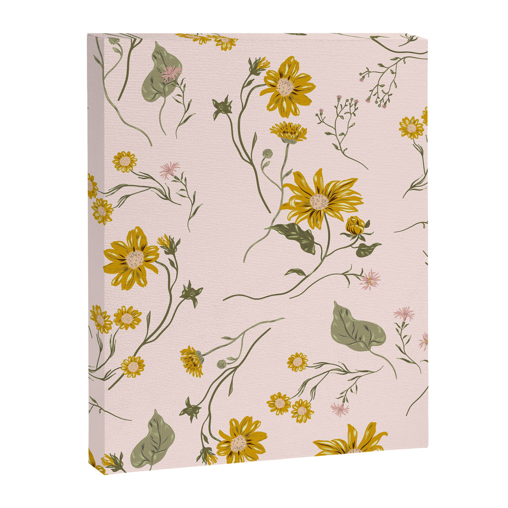 seamless pattern with small flowers on a pink background Canvas Print Gallery Image 8