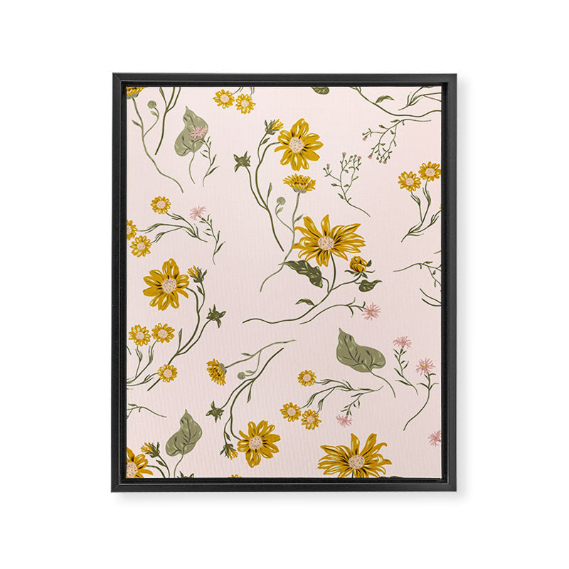seamless pattern with small flowers on a pink background Framed Canvas Print Gallery Image 8