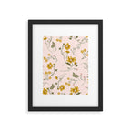 seamless pattern with small flowers on a pink background Framed Art Print Gallery Image 6