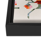 the image of stylized flowers in pixel technique or in embroidery technique Framed Canvas Print Gallery Image 3