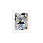 tropical seamless pattern with black leopards Art Print Gallery Image 1