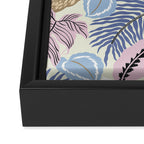 tropical seamless pattern with black leopards Framed Canvas Print Gallery Image 3
