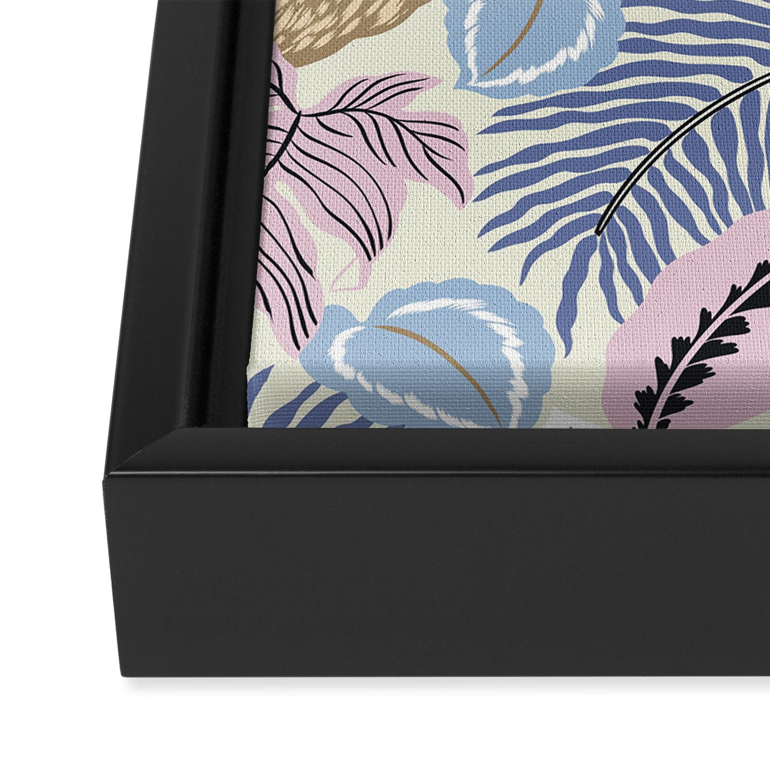 tropical seamless pattern with black leopards Framed Canvas Print Gallery Image 3
