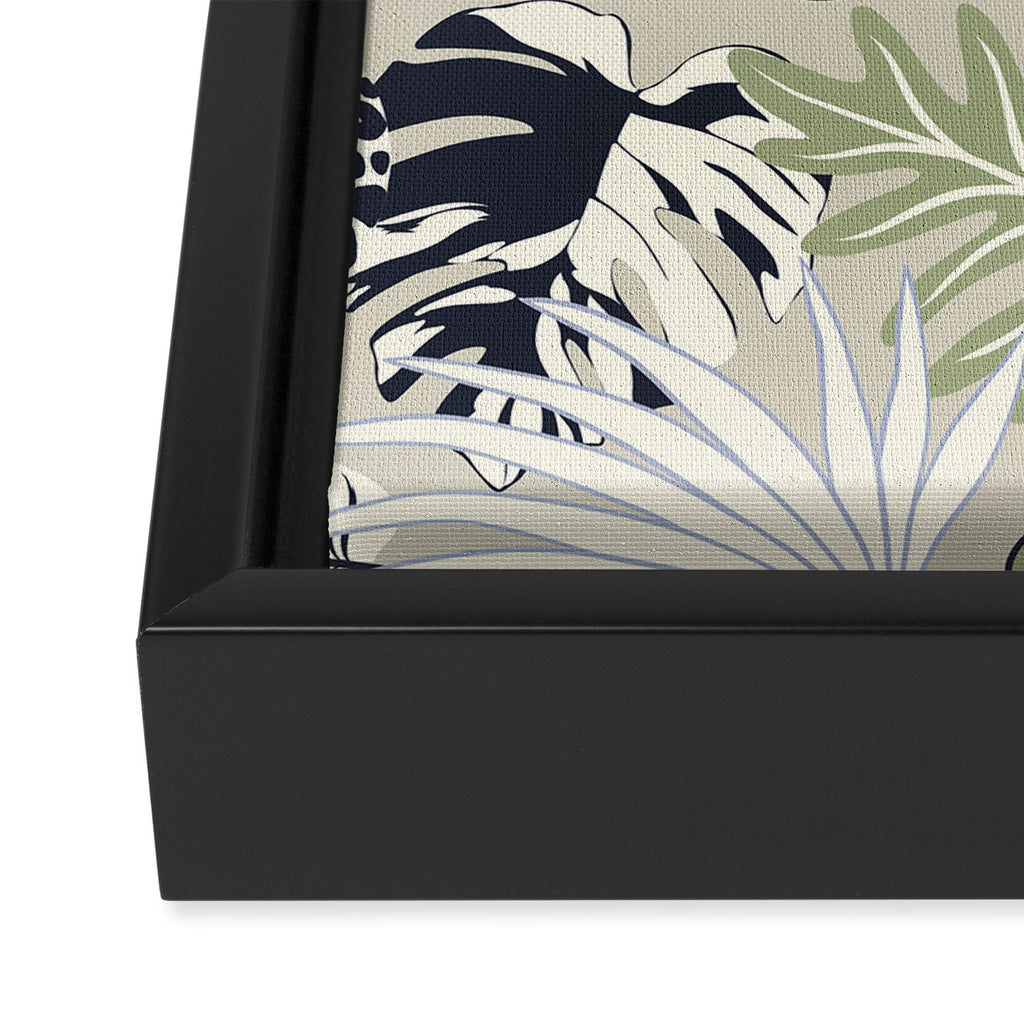 tropical seamless pattern with leopards Framed Canvas Print Gallery Image 3