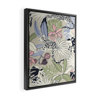 tropical seamless pattern with leopards Framed Canvas Print Gallery Image 2