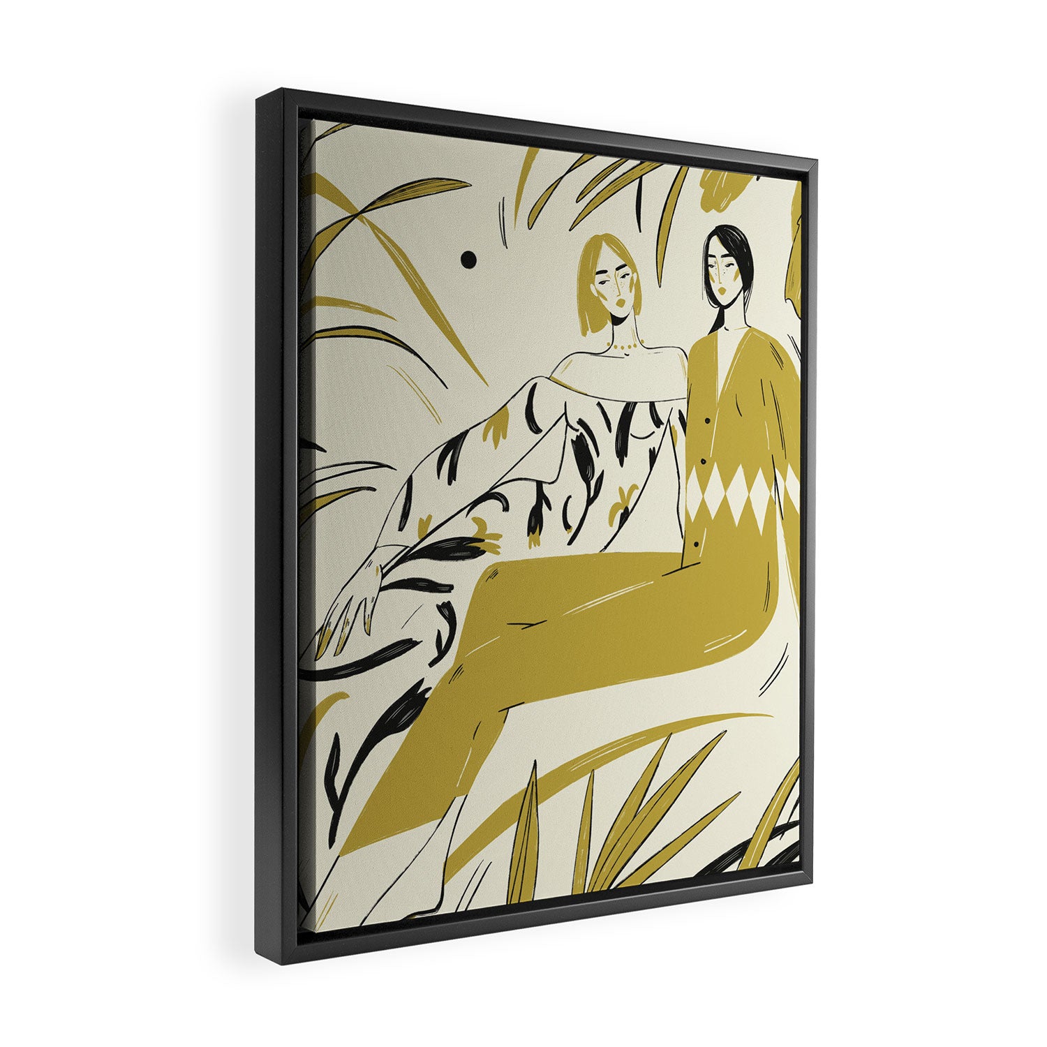 two girl  Framed Canvas Print Gallery Image 2