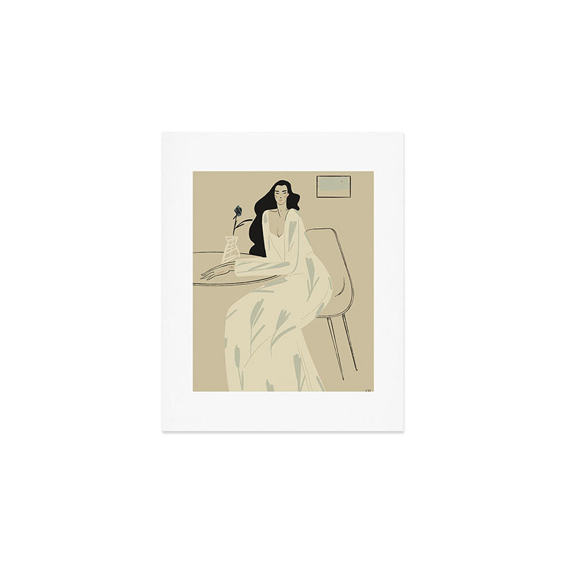 two girls with a flower Art Print Gallery Image 1