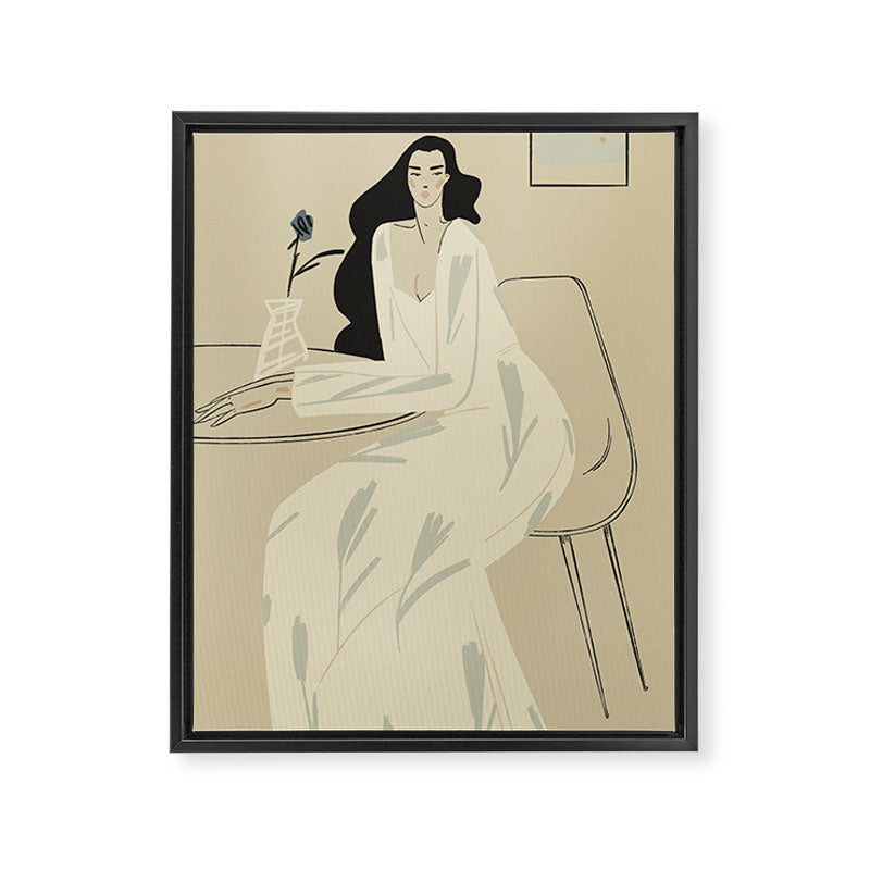 two girls with a flower Framed Canvas Print Gallery Image 6