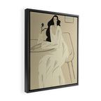two girls with a flower Framed Canvas Print Gallery Image 2