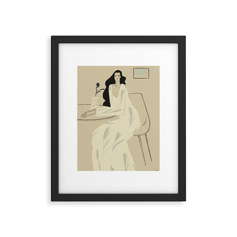 two girls with a flower Framed Art Print Gallery Image 5
