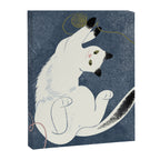  white cat on a blue background Canvas Print Gallery Image 6