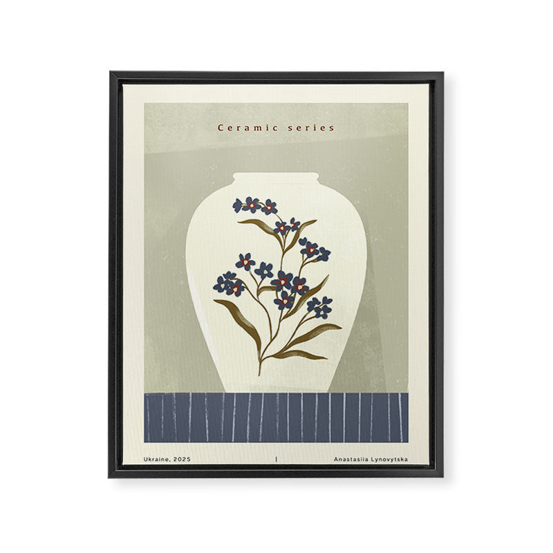 white ceramic jug with floral ornament  Framed Canvas Print Gallery Image 6