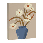 White flower in a blue vase Canvas Print Gallery Image 6