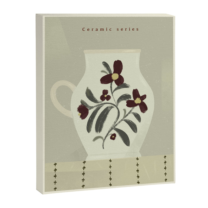 white Vase with floral ornamen Canvas Print Gallery Image 1